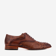 Load image into Gallery viewer, The Varenne Tan Pythn Leather Oxford Men Shoe