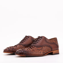 Load image into Gallery viewer, The Varenne Tan Pythn Leather Oxford Men Shoe