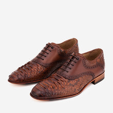 Load image into Gallery viewer, The Varenne Tan Pythn Leather Oxford Men Shoe