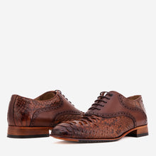 Load image into Gallery viewer, The Varenne Tan Pythn Leather Oxford Men Shoe