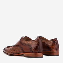 Load image into Gallery viewer, The Varenne Tan Pythn Leather Oxford Men Shoe