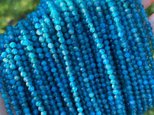Load image into Gallery viewer, Quanity Genuine Blue Apatite Faceted Round Beads, 2mm/3mm Natural Small Beads, 15.5'' Full Strand, SKU#U1219