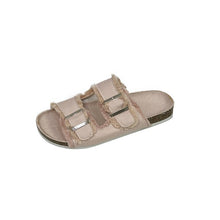 Load image into Gallery viewer, Women's Outdoor Belt-Buckle Flat Slide Sandals – Casual Denim Beach Sandals