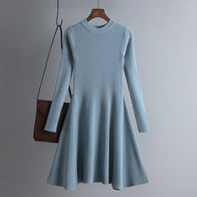 Load image into Gallery viewer, Dress Autumn Winter Women Knitted Long Sleeved Solid Color Slim Fit Bottoming Inner Wear A- line Dress