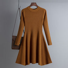 Load image into Gallery viewer, Dress Autumn Winter Women Knitted Long Sleeved Solid Color Slim Fit Bottoming Inner Wear A- line Dress