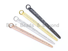 Load image into Gallery viewer, CZ Micro Pave Long Needle Bar Pendant, Cubic Zirconia Pendant,62x4mm, sku#F90