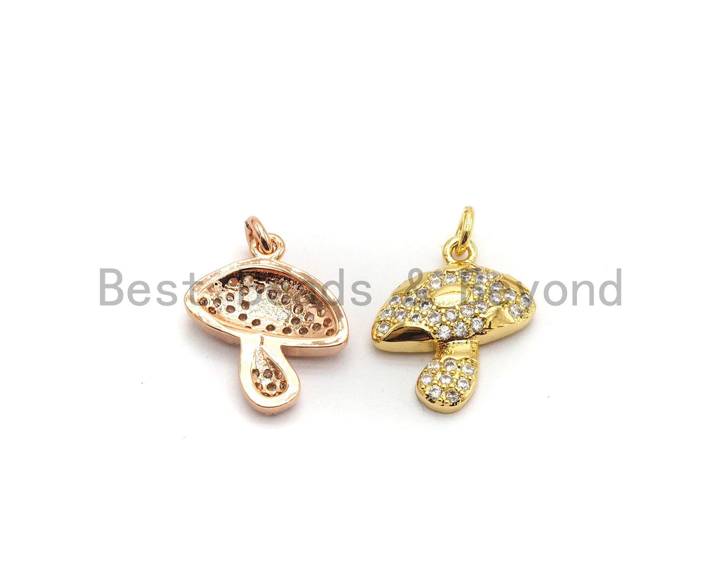 CZ Micro Pave Mushroom Charm Pendant, Cubic Zirconia Pendant,SKU#Y182