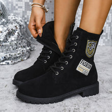 Load image into Gallery viewer, Women's Lace-Up Chunky Heel Ankle Boots | Round Toe Platform Winter Boots