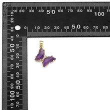 Load image into Gallery viewer, Gold Natural Gemstone Butterfly Charm Pendant, Sku#FH222