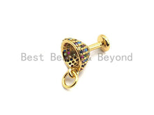 Load image into Gallery viewer, CZ Colorful Micro Pave Goblet Pendant, Trophy Shaped Pave Pendant, Gold plated, 10x12mm, Sku#F828