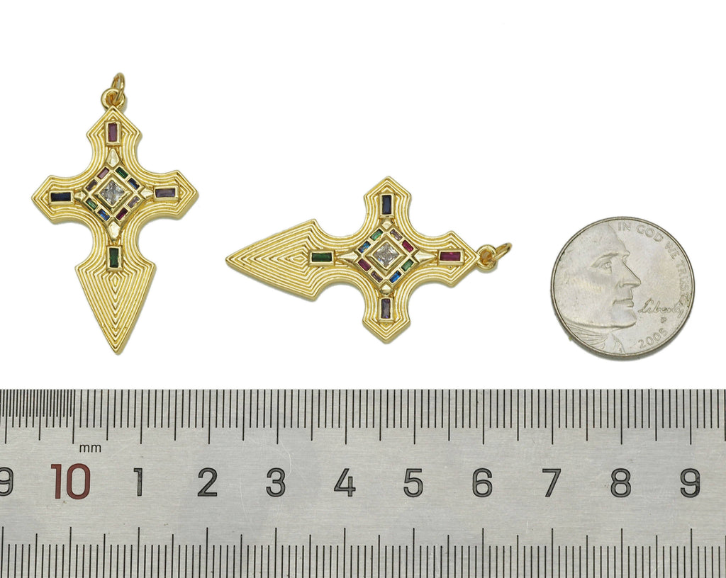 CZ Cross Charm, Sku#LX33
