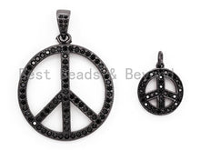 Load image into Gallery viewer, CZ Pave On  Micro Pave Peace Sign Round Pendant,SKU#F363