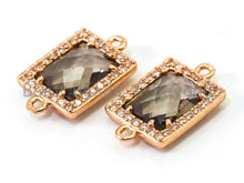 Load image into Gallery viewer, Rectangle Connector with Faceted Crystal Beads, sku#A82