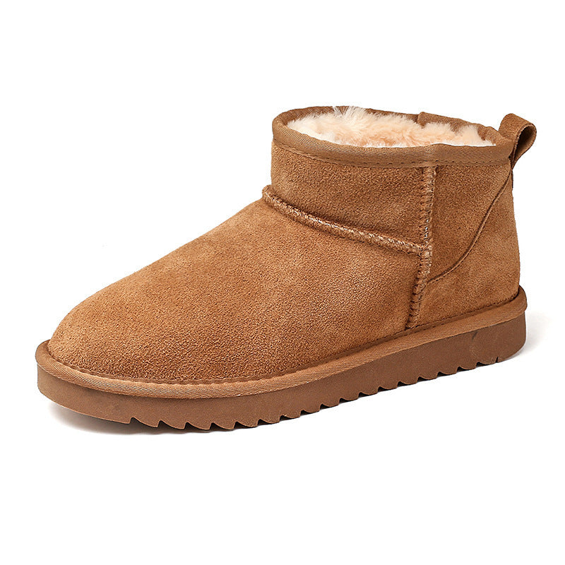 Women's Stylish Faux Plush Slip-On Short Snow Boots | Faux Fur Lined Winter Boots
