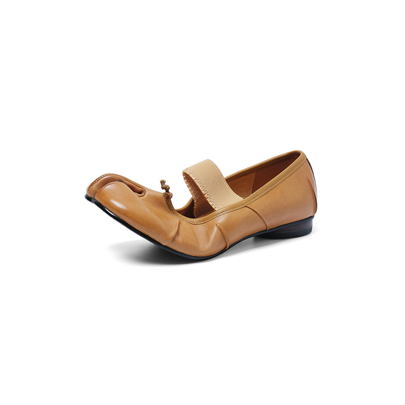 Full Grain Leather Tabi Mary Jane Flats