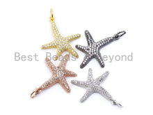Load image into Gallery viewer, CZ Micro Pave Starfish Pendant/Charm, Cubic Zirconia Charm, Sku#F122c