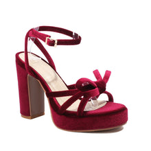 Load image into Gallery viewer, Women's French-Style Open-Toe Block Heel Sandals – Bow-Cutout Strappy Buckle Design