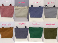 Load image into Gallery viewer, Women's Corduroy Handbag - Minimalist Casual Shoulder Bag with Embroidery