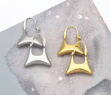Load image into Gallery viewer, Gold Silver Purse Lady's Bag Shape Earrings, Sku#B332