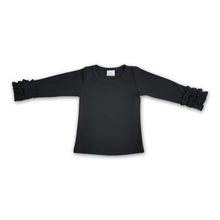 Load image into Gallery viewer, Black cotton icing ruffle top cow bell bottom pants girls outfits
