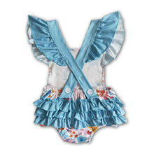 Load image into Gallery viewer, Flutter sleeve floral ruffle bubbles kids baby romper