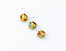 Load image into Gallery viewer, Gold Enamel Polygon Beads, Sku#LX64