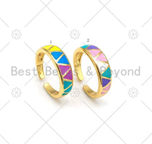 Load image into Gallery viewer, Colorful Triangle Enamel Adjustable Ring, Sku#C126