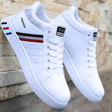 Load image into Gallery viewer, Men's Mid-Top Casual Athletic Sneakers - Synthetic PU Leather Lace-Up Shoes