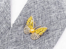 Load image into Gallery viewer, CZ Micro Pave Butterfly Brooch/Pin/Pendant, Sku#P37