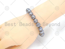 Load image into Gallery viewer, Mystic Grey/Champaign Agate Stretchy Bracelet, Sku#EF60
