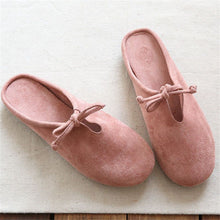 Load image into Gallery viewer, Women's Retro Velvet Loafer Flat Slip-On Half Slipper Shoes | Corduroy Upper | Pink Blue Beige