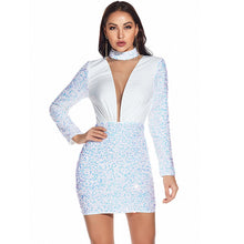 Load image into Gallery viewer, Sexy Retro Long Sleeve Sequ Dress Women Clothing Dress