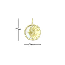 Load image into Gallery viewer, CZ North Star Moon Sun Mop Coin Charm Pendant, Sku#LK1154