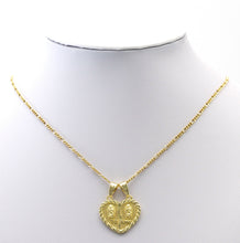 Load image into Gallery viewer, CZ Gold  Virgin Mary Te Amo Medallion Heart Charm, Sku#LK760