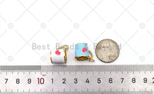 Load image into Gallery viewer, Gold Heart on Colorful Enamel Coffee Cup Shape Pendant, 18K Gold Filled Cup Charm,Necklace Bracelet Charm Pendant, 17x14mm,Sku#LK492