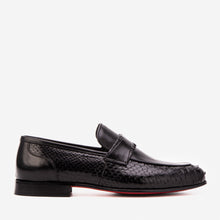 Load image into Gallery viewer, The Aurelio Black Python &amp; Baby Buffalo Leather Penny Loafer