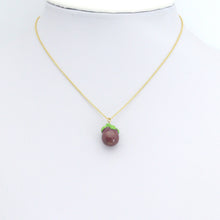Load image into Gallery viewer, Enamel Gold Purple Mangosteen Charm Pendant,Sku#LK1240