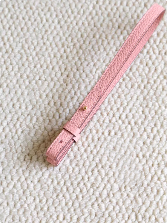 Genuine Leather Bag Strap Replacement – Adjustable Spaghetti Shoulder Strap with Gold & Silver Stud Detail