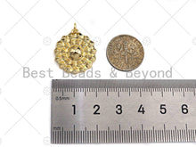 Load image into Gallery viewer, Dainty Gold Round Emblem Shape Charms, Dainty Charms, Gold Pendant, Round Necklace Charms, 20x22mm, Sku#F1324