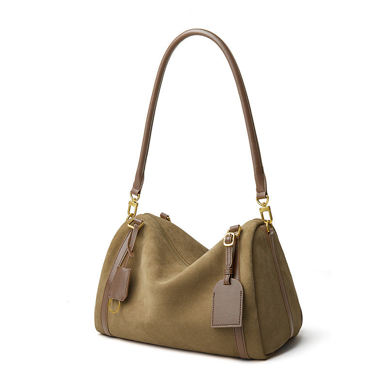 Deerskin Suede Crossbody Shoulder Bag – Genuine Leather Women's Handbag