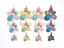 Load image into Gallery viewer, CZ Multi-colors Micro Pave Flower Pendant,Cubic Zirconia Rai