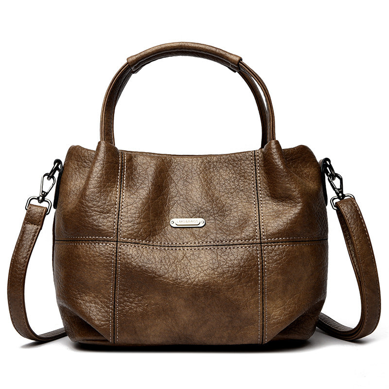 High-Capacity Soft PU Leather Shoulder Bag