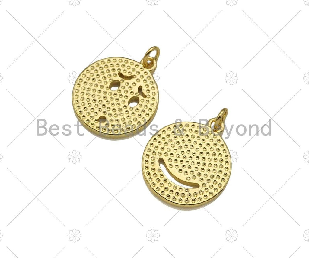 18K Gold Popular EMOJI Charm, Fun Emoji charm, Emoji pendant, Fun Jewelry, Enamel emoji charm, Necklace Bracelet Charm,18x21mm,Sku#LK304