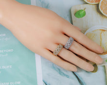 Load image into Gallery viewer, CZ Flower Adjustable Ring, Sku#B167