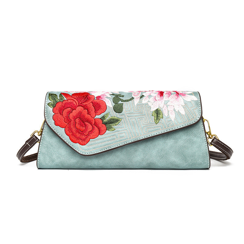 Chinese Floral Embroidered Shoulder Bag | Elegant Women's Handbag