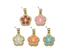 Load image into Gallery viewer, Colorful Enamel Flower Charm, LK577
