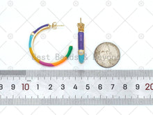 Load image into Gallery viewer, Colorful Enamel Round Ring Earrings, Sku#J325