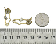Load image into Gallery viewer, Gold CZ Safety Pin Charm, Sku#LK694