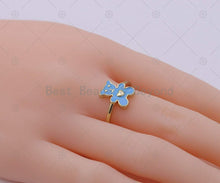 Load image into Gallery viewer, Colorful Enamel Teddy Bear Adjustable Ring, Sku#LD170
