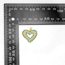 Load image into Gallery viewer, Green Clear Baguette CZ Heart Charm, Sku#LK943